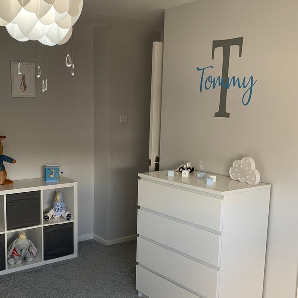 Boy Name Wall Stickers, Custom Name Initial Wall Sticker Vinyl Decal ...