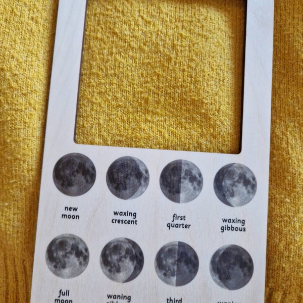 Wooden Moon Phases Identifier for Kids Montessori Learning Tool for ...