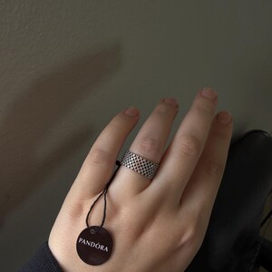 Pandora Mesh Sterling Silver Sparkling Heraldic Ring - Etsy