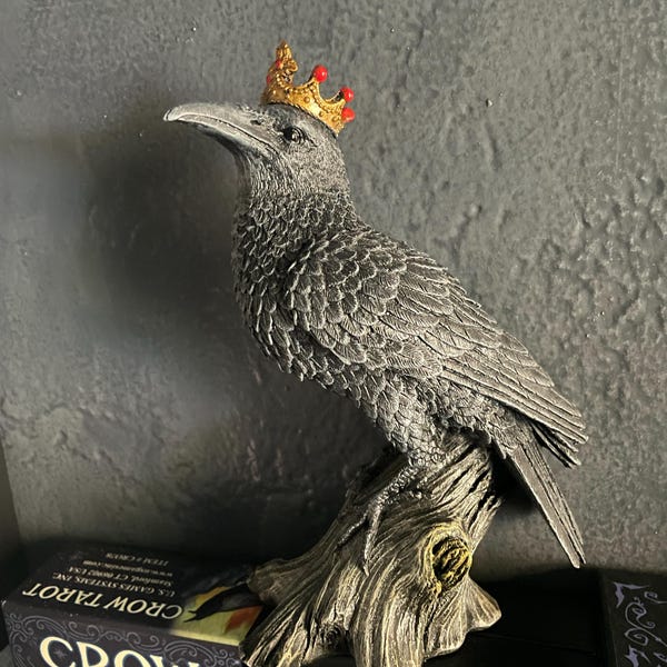 Crowned Crow Statue - Etsy
