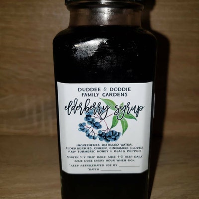 Custom Elderberry Syrup Labels, Printed Elderberry Syrup Stickers
