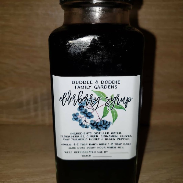 Custom Elderberry Syrup Labels, Printed Elderberry Syrup Stickers ...
