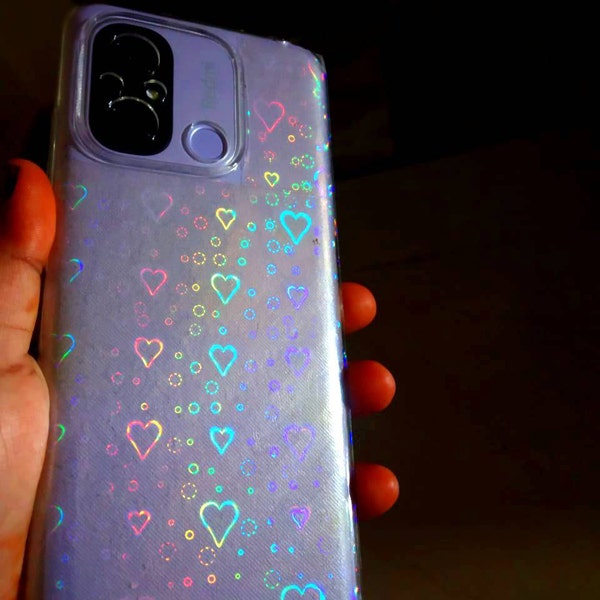 10 Pattern Holographic Transparent Self Adhesive Overlay Film A4 Sheet ...