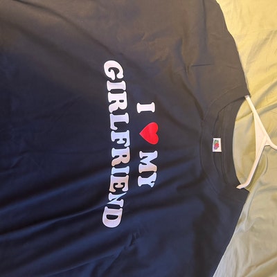 T-shirt Gildan I Love My Girlfriend – Couleur Saphir – Taille XL – 100% Coton
