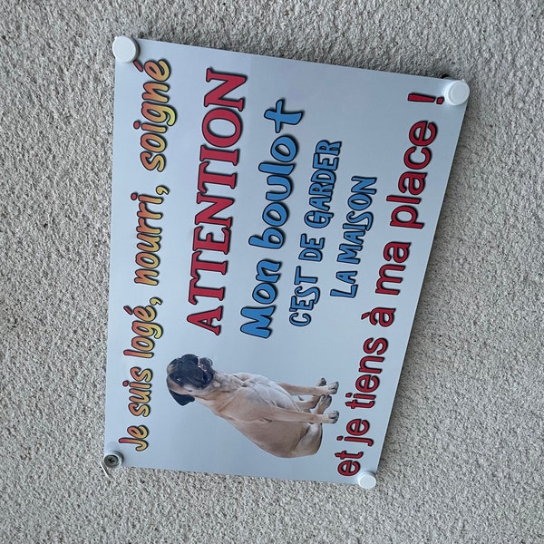 Humour Plaque En Métal 20 Cm X 15 Cm Avec Chien Attention Au Chien