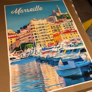 Affiche Marseille, Travel Poster Marseille City 