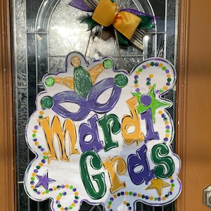 Mardi Gras Trolley Door Hanger main image 1