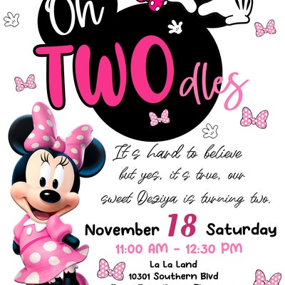 Editable Mickey and Minnie Birthday Invitation Template, Printable ...