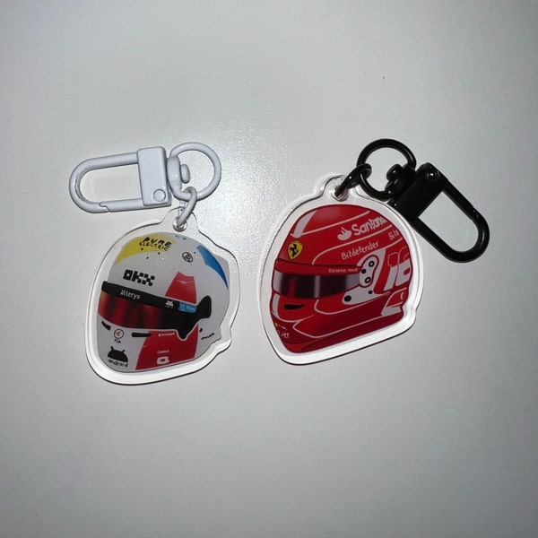 Driver Helmet Acrylic Charms | F1 Driver Keychains for Backpacks, Bags ...