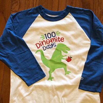 100 Dinomite Days SVG, 100th Day of School Cut File, Boy Shirt Design ...