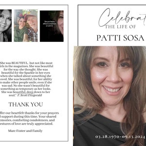 Funeral Program Template, Editable Photo Funeral Program, CANVA Memorial Program, Celebration of Life, Printable Funeral Program, Bi-fold