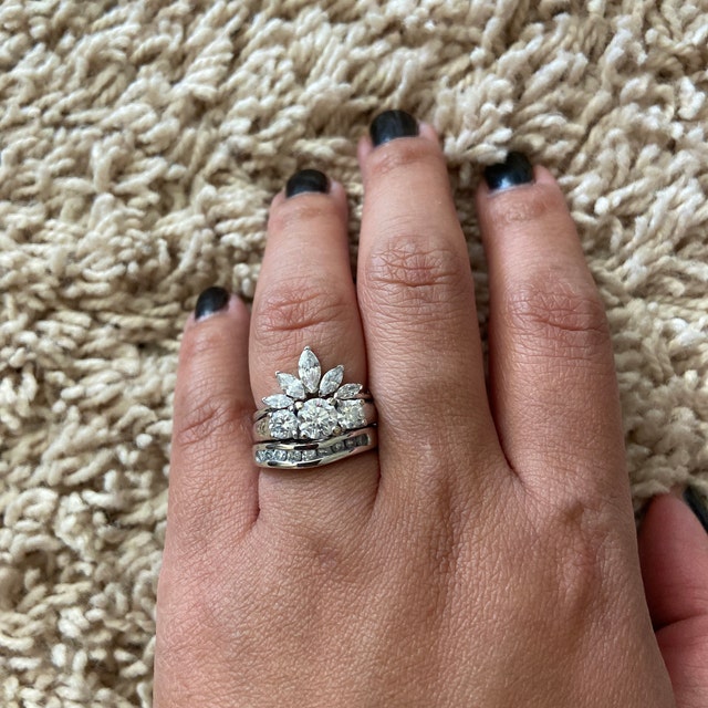 Marquise Diamond Ring, Marquise Ring, Crown Ring, Stacking