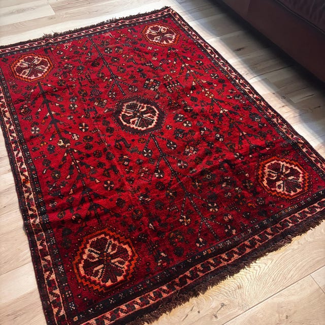 7x11 ヴィンテージ 1960年代 トルクメン ヤムド 色褪せたラグ