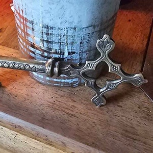 Vintage Cross Key Large 6.93 Inches Solid Brass Engraved Church