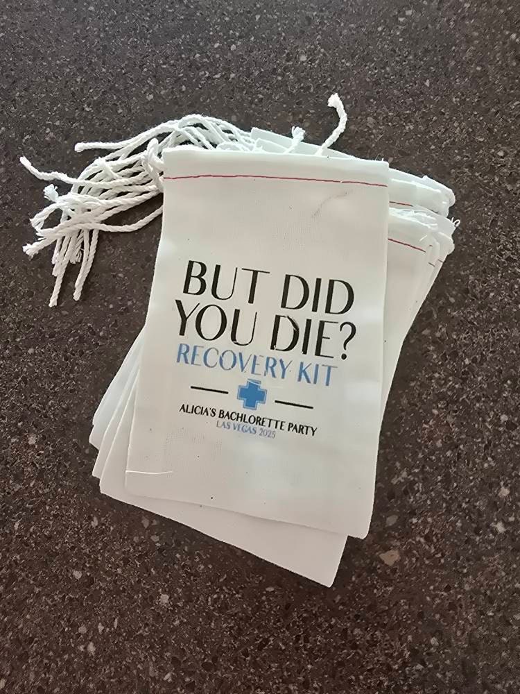 But Did You Die Recovery Kits - Individuelle Hangover Kit Taschen - Junggesellinnenabschieds-Party-Geschenktaschen - Lustige Junggesellinnenabschieds-Katertaschen