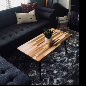 36 Mixed Wood Coffee Table Classic Mid Century Modern Furniture Eames ...