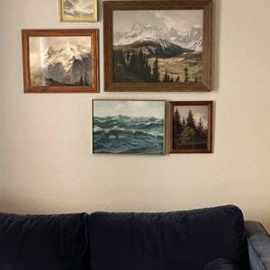 Rustic Mountain Painting, Vintage Landscape Digital Prints Rustic Mountain Painting, Vintage Landscape Digital Prints