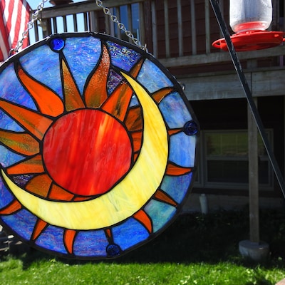 Sun and Moon Stained Glass Pattern PDF, Jpg, Png, and Psd Digital File ...