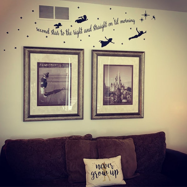Peter Pan Tinkerbell Wendy John Michael Flying Second Star to the Right ...