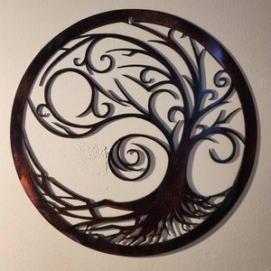 Enchanting Starry Night Tree of Life Metal Wall Art Modern Nature and