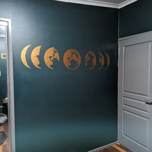 Moon Phases Wall Decal - Moon Phase Decor, Celestial Wall Art, Moon ...