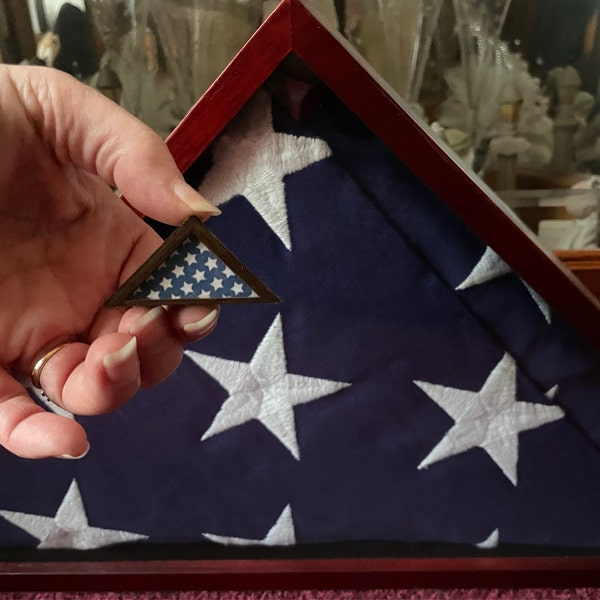 Miniature Dollhouse Folded American Flag Case, Military Miniature ...