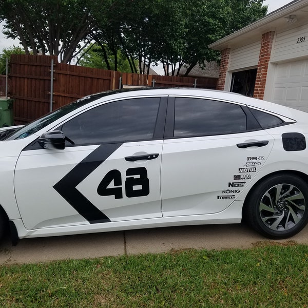 SET OF 2 Custom Race Numbers - Custom Number Decals - Racing - Car ...