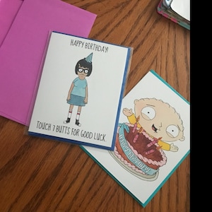 Cute Butt Humor Birthday Card, Butts Butts Butts, Funny Birthday Cards ...