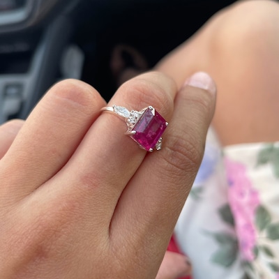 14k Gold Natural Ruby Ring / Genuine Ruby Ring Available in Gold, Rose ...