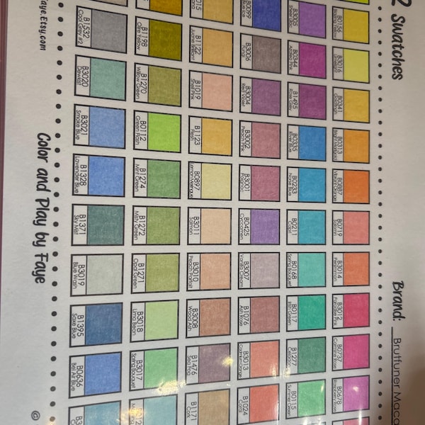 120 Marker Swatch Chart | DIY Printable PDF Color Chart Swatch Page ...