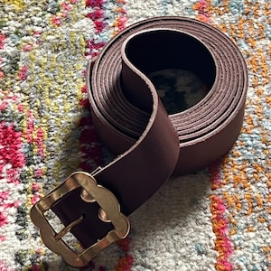 ONE Handmade Solid Full Grain Leather Strap With Brass Buckle - Etsy