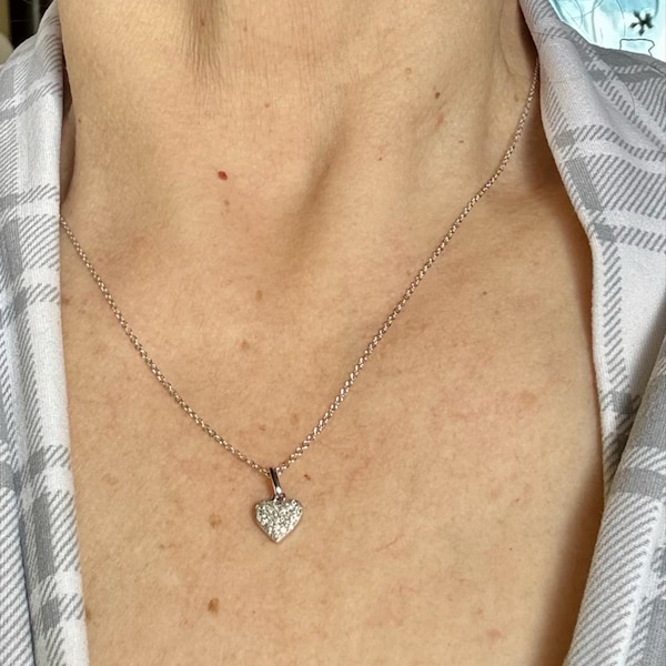 Minimalist Stainless Steel Heart Necklace with Up Down Chain (DZ18395)