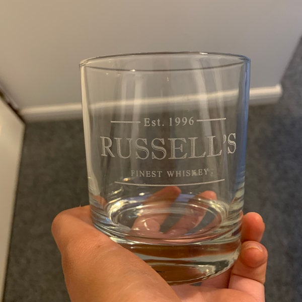 Personalised Crystal Whisky Glass Wedding Usher Gift Engraved With Any Message e