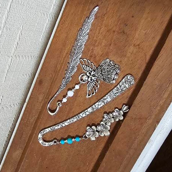 A PAIR OF TIBETAN SILVER DANGLY SLIM LEAF PURPLE BEAD CLIP ON - Foto 13