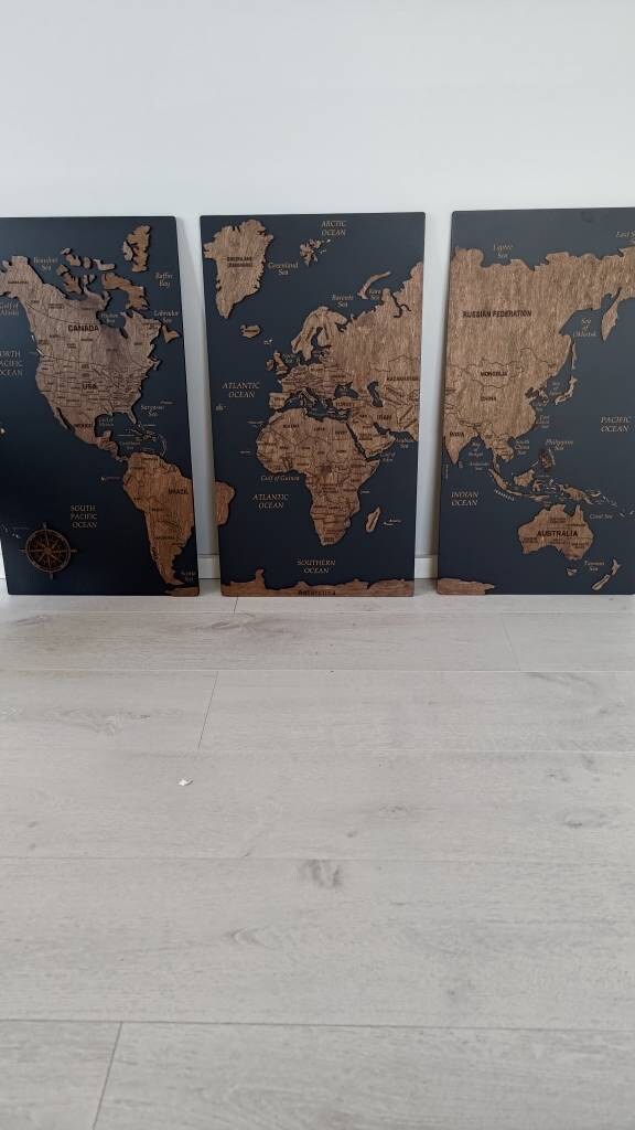 Wooden World Map Wall Art, Push Pin Travel World Map, Large Personalized World Map, Cork World Map Apartment Decor, 5th Anniversary Gift