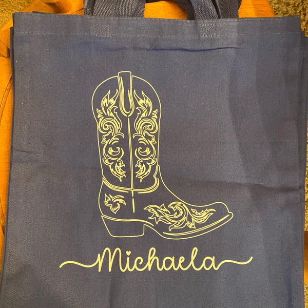 Western Cowgirl Bachelorette Tote Bags, Custom Bridal Shower Gift ...