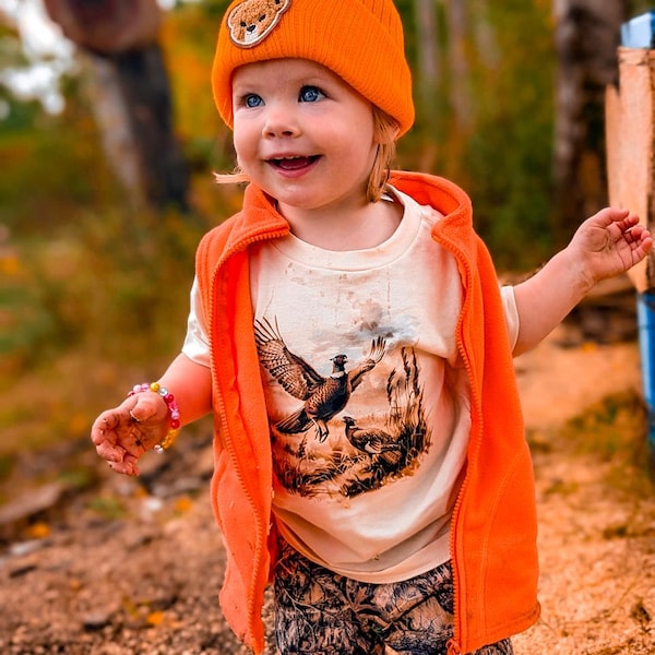 Kids Modern Cabin & Bear Print Short Sleeve Shirt - White Graphic Button-Up main image 0