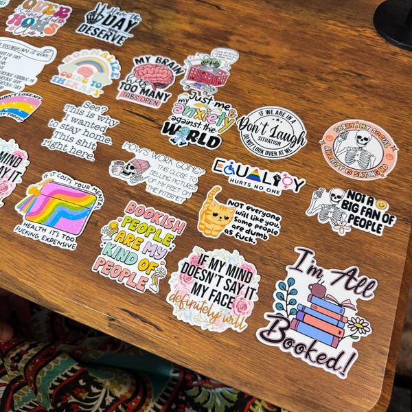 Funny Work Quote Sticker Bundle: Waterproof Laptop Stickers - Etsy