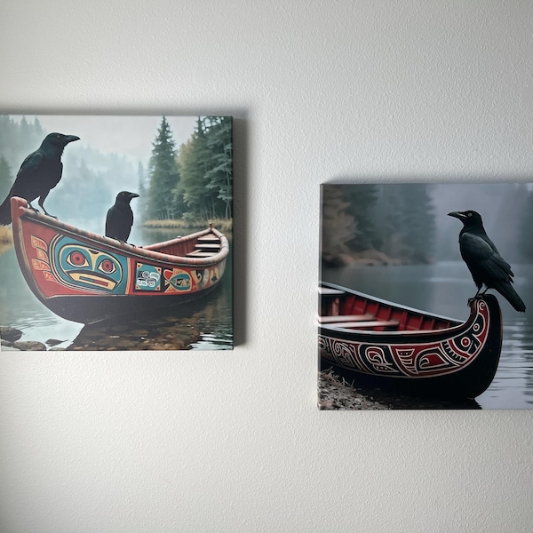 Haida Inspired Black Raven Wall Art Raven Coast Salish Pacific ...