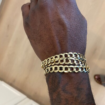 10K Yellow Gold Mariner Chain ID Baby Kids Bracelet – 2.5mm Miami Curb Style, 6" Length, Real Gold (Goldum NYC)