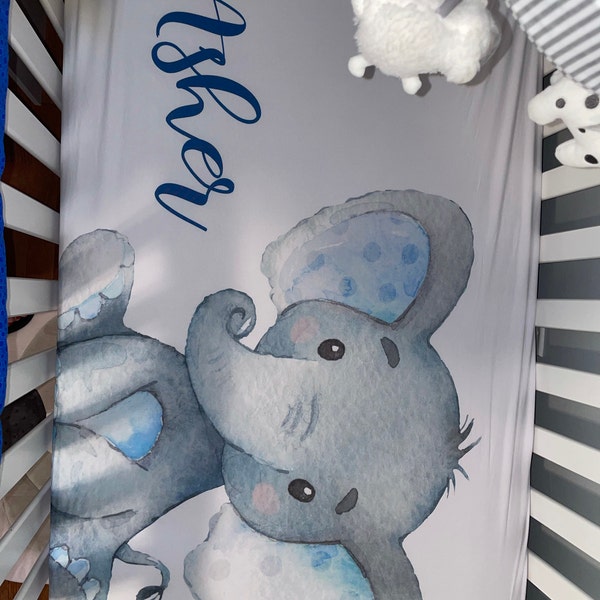 Pehr Follow Me Crib Sheet- Elephant