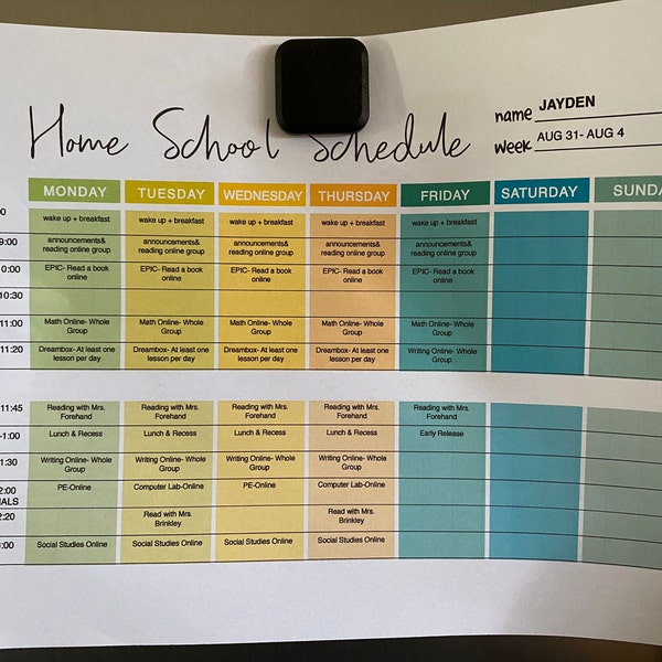 HOMESCHOOL Weekly Schedule Template, Editable Home School Planner ...