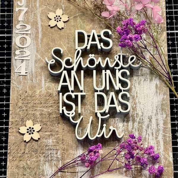 Das Schönste an uns ist das Wir groß Deko Holzschriftzug Etsy.de