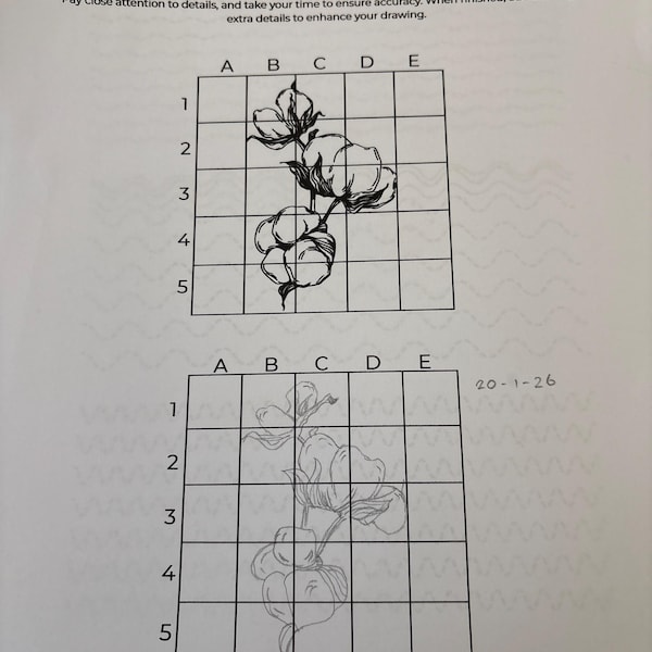 Grid Drawing Practice Worksheets, Pencil Drawing Tutorial Printable ...