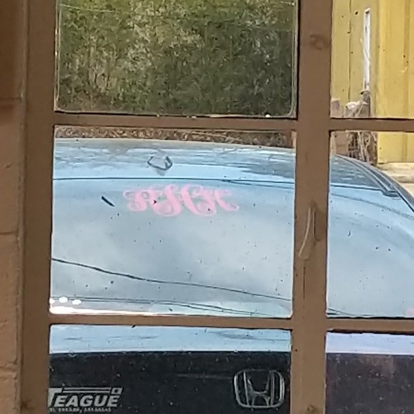 Custom Monogram Car Window Decal - Vine Font - Personalized Initials ...
