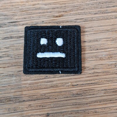 Srsly // Small DIY Serious Face Patch Embroidered Iron Sew on Applique ...