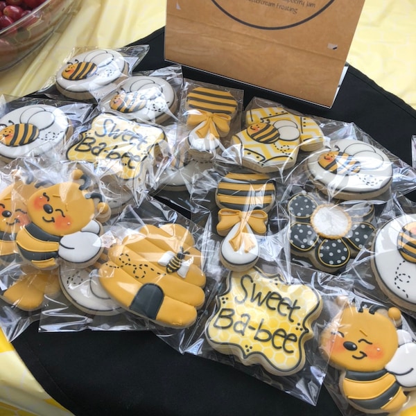 Sweet Ba-bee Baby Shower Cookies, Bee Themed Cookies, What Will It Bee ...