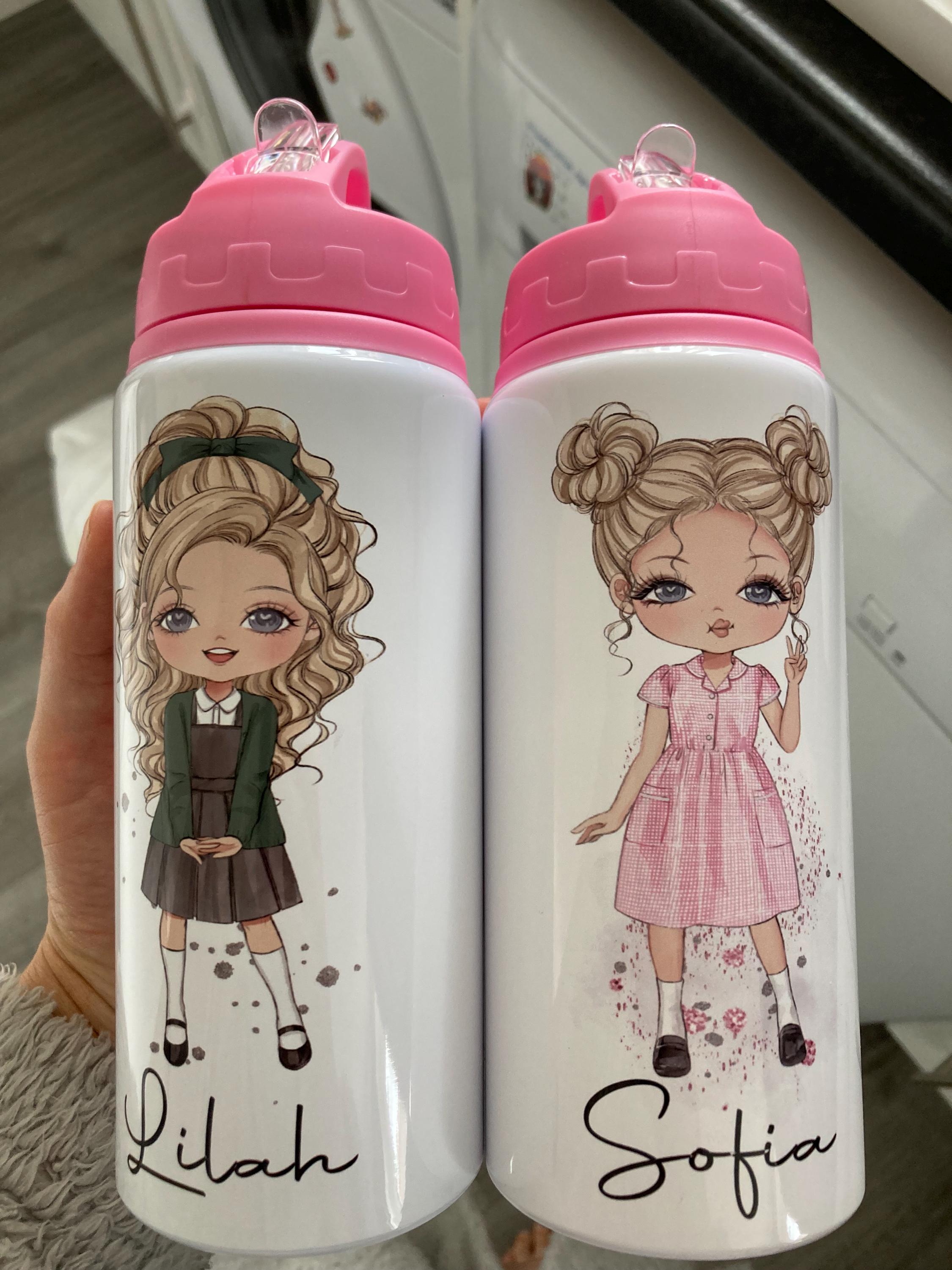 Personalized Girls School Water Bottle, First Day of School, Blue Back to School, Gift for Her Daughter Granddaughter Niece