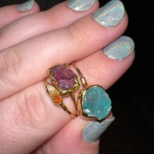 Customer photo from Haley, Raw Crystal Ring Mystery Box! 3 Ring Set