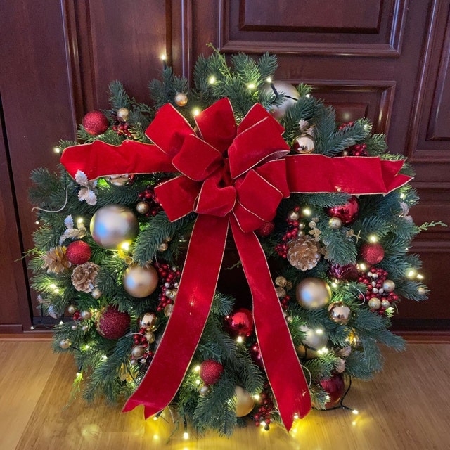 Elegant Silk Christmas Wreath Garland & Orchid by TylerInteriors